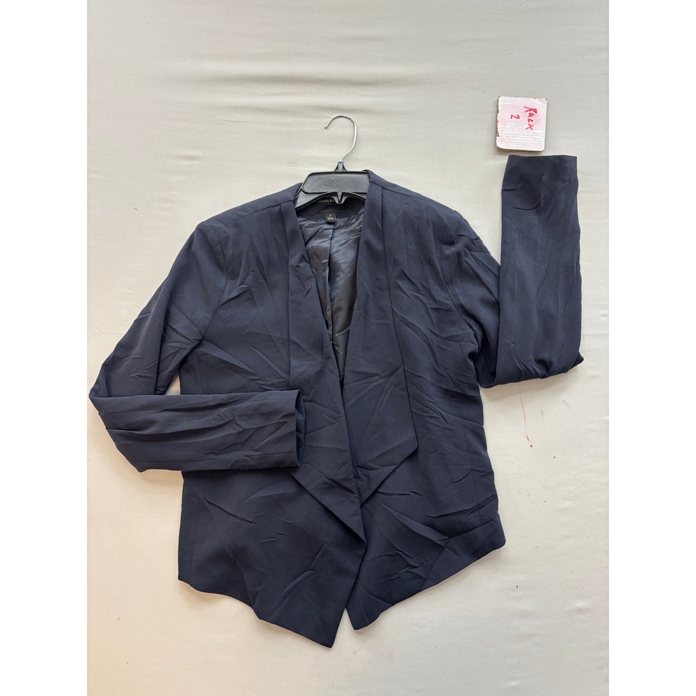 Banana Republic Navy Blue Open Front Draped Shawl Collar Blazer Jacket Size 4